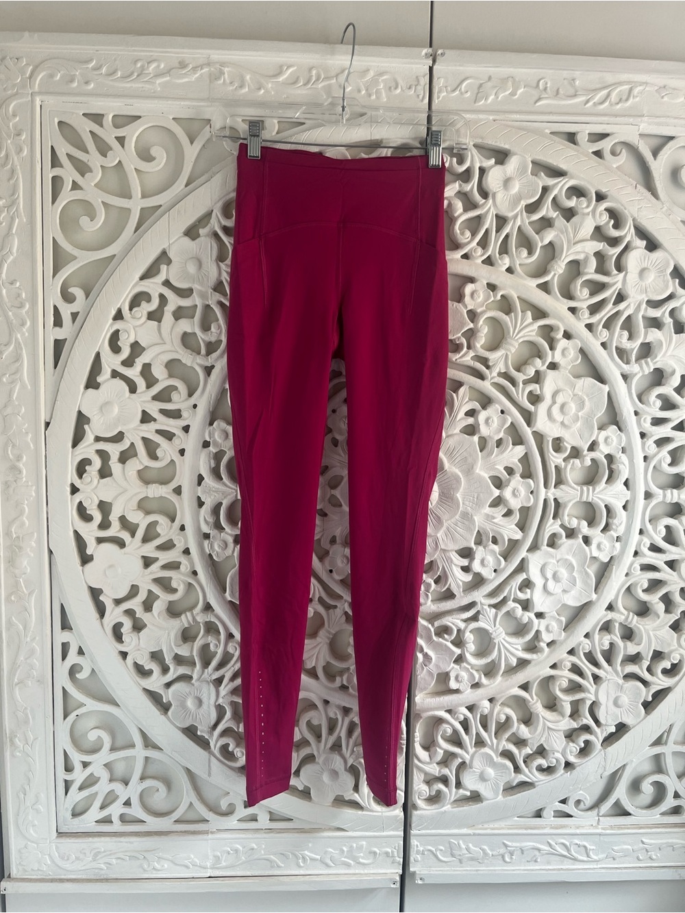 Lululemon Fast & Free Leggings Pink Size 2 High Rise Running Nulux Pockets